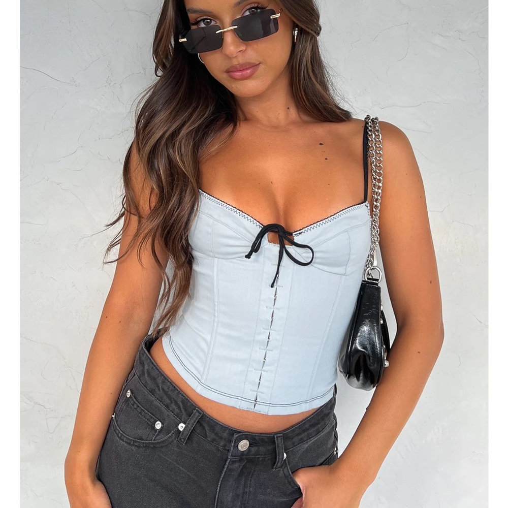 Brand new White Fox bustier size small sky blue